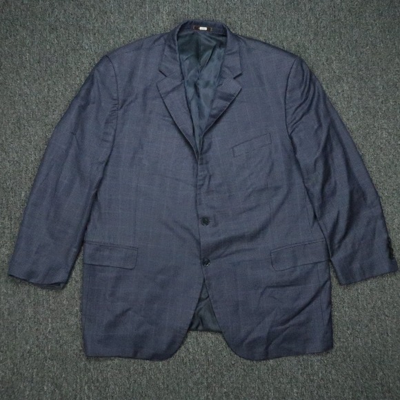 Peter Millar Other - Peter Millar Blazer Men 50T Blue Wool Gingham Double Vented Suit Jacket Coat *